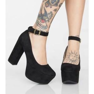 Suede platform heels